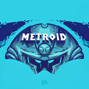 Official Metroid game box art. The iconic Metroid logo and intricate design elements are prominently showcased on a sleek, futuristic background.