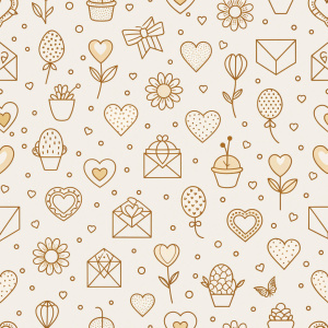 valentine day minimalist doodles for seamless pattern tile, light background