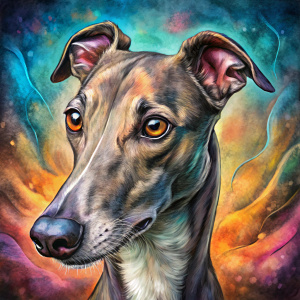 black brindle whippet dog
