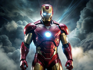  Iron Man, a symbol of hope and resilience, stands as a protector of humanity, his presence a beacon of strength and innovation. The image evokes a sense of admiration and a longing for a future filled with possibility.