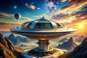 futuristic living in spaceship