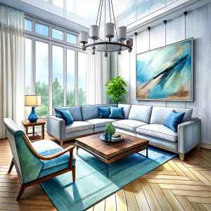 Modern style living room sketch