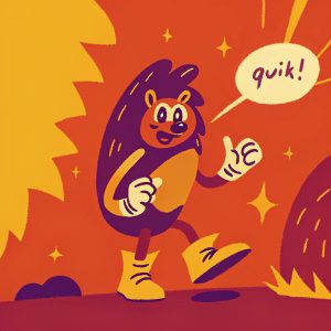 Promotional ad for Sonic Advance. Cartoonish hedgehog, quick wit, colorful, playful, and humorous tone.
