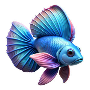 Create a mesmerizing seamless pattern featuring a vibrant beta fish in 8K resolution. Highlight the intricate details of the fish's scales and fins, ensuring a vivid and lifelike representation. Explore the interplay of colors and shadows to enhance photorealism.