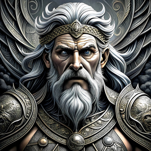 god odin perfect realistic art, high-definition, high-definition grey and black, white background 