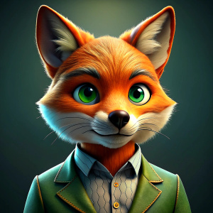 Fox programmer, green eyes