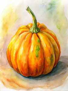 Hand drawn style, a gourd, bright orange, 4k, 8k, hd, white background