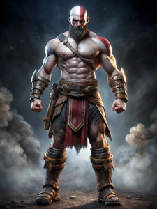 full body image pose of kratos from god of war