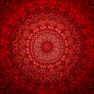 a red background with a pattern of wavy shapes, red wallpaper design ...