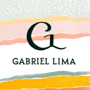Gabriel Lima's brand logo featuring a sleek, modern 'G' intertwined with an 'L'. Below the logo, the brand name 'Gabriel Lima' is displayed in bold, clean typography. The overall design has a contemporary yet edgy feel, with subtle texture effects.