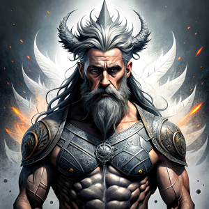 Nordic God Tyr - perfect realistic art, high-definition grey and black, white background tattoo design