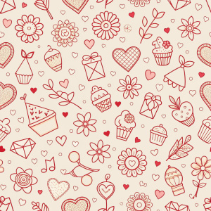 valentine day minimalist doodles for seamless pattern tile, light background