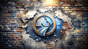 Street art dirt wall minimal "LINUX" Logo