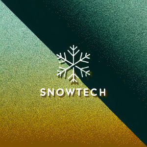 Logo for SnowTech Solutions. A sleek, modern design featuring a stylized snowflake icon. The background transitions from deep midnight blue to bright cobalt, creating a striking contrast. The company name, 'SnowTech,' is rendered in clean, sans-serif font.
