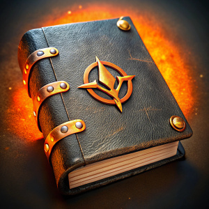 siyah, deri kapaklı, eski kitap, bu kitabın üzerine metal bir yaprak sembolü