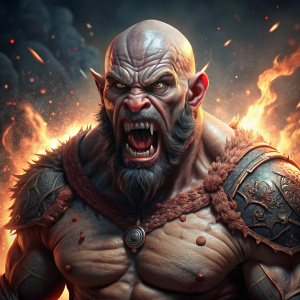 dnd goliath, barbarian, stone white skin, tatoos, angry, bald, portrait, raging