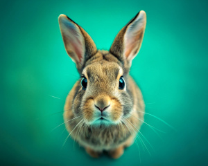 rabbit, top view, sharp focus