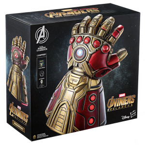 Collector's edition box for Marvel Avengers Endgame Power Gauntlet from Marvel Legends Series. Featuring detailed, high-resolution illustration of Iron Man's iconic gauntlet.