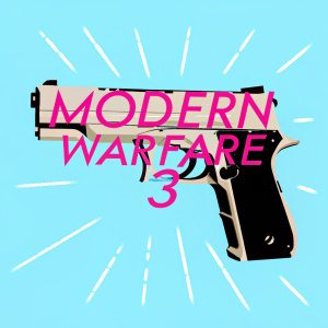 Modern Warfare 3 logo, sleek design, green and gray color scheme, video game art style