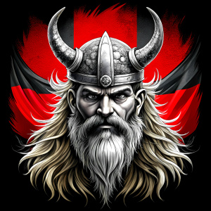 happy viking perfect realistic art, high-definition, high-definition grey and black, white background 