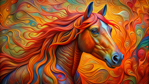 Very detailed horse portrait pop art