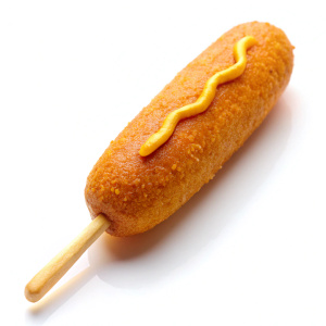 corndog on white background 