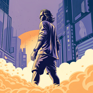 Diego Forlan, ex-Uruguayan soccer player, illustrated in a cyberpunk style with neon lights and digital distortions.
