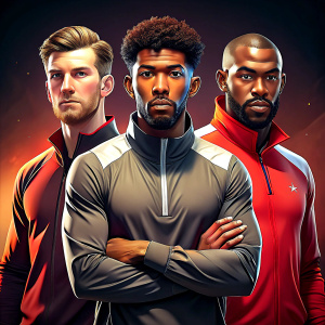 James St. Patrick, Tariq James St. Patrick and Tommy Egan from the Power series, who are standing in front of us in their NIKE tracksuits. Manga draw