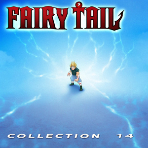 Cover art for Fairy Tail: Collection 14. A young male character with blonde hair in a powerful stance. Background filled with vibrant, electric energy in shades of purple. Explicit content warning label included.