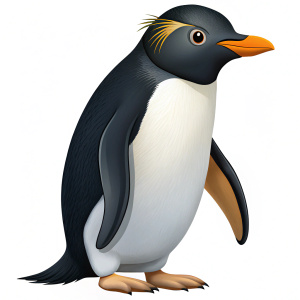 macaroni penguin WHITE BACKGROUND
