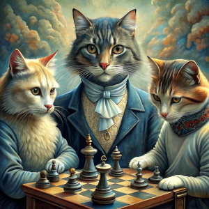 cats playing chess