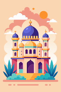 beautiful simple Islamic background, pastel color