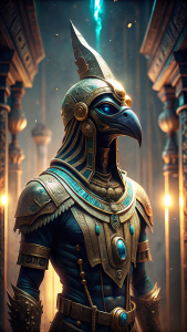 warrior of  horus,( ( bird head helmet)) , futuristic Egypt,     glowing eye, 
((dynamic pose, side view)),   solo, dark chamber, dim light 
 muted color, realistic 
photorealistic
   depth of field 
Jeremy Mann
  (masterpiece, best quality:1.3),
stargate  