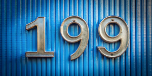 119) Numbers Background. Metal numbers on a blue background

