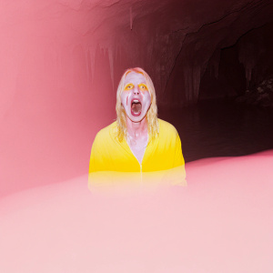 A terrified character from 'The Descent Part 2', blood-covered face, screaming, intense horror scene, dark and gritty