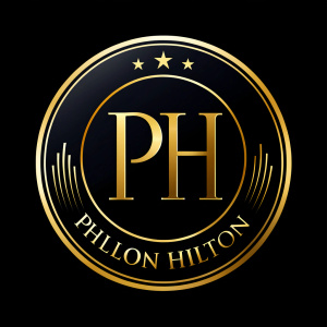 PH paris hilton logo black and white color minimal 