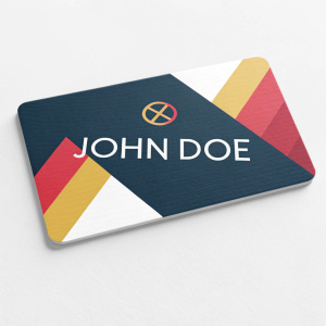John Doe's sleek and contemporary business cards. Bold color palette, minimalist design. Clear display of logo and contact details.