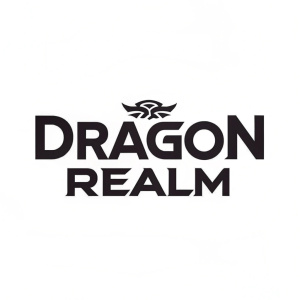 A minimalist logo featuring the Chinese characters for 'Dragon Realm' in bold, black font. The characters are designed with a sleek, modern feel. Against a plain white background.