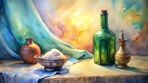 In the Bible, in ancient times, there was flour in an altar and oil in a bottle on the table.