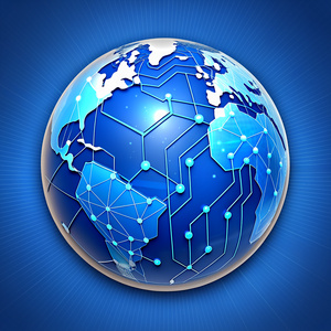 world global blue circuit board  background