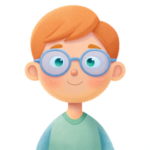 little kid with glasses