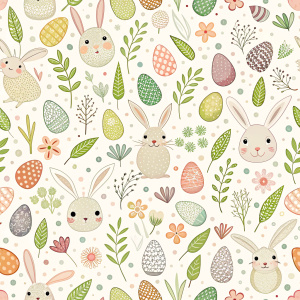 easter minimalist doodles seamless pattern tile, white ground