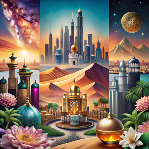 dubai arabian perfume collage