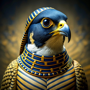 Peregrine falcon looks like a antic egypt warrior