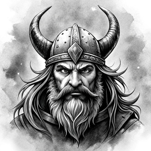 viking walhalla perfect realistic art, high-definition, high-definition grey and black, white background 