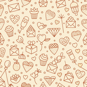 valentine day minimalist doodles for seamless pattern tile, light background