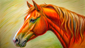 Very detailed horse portrait pop art