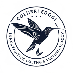 Colibri brand logo, innovative design, cutting-edge technology, sophisticated black and sleek style
