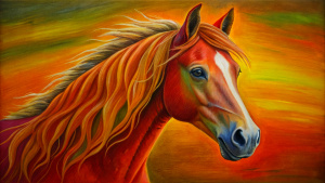 Very detailed horse portrait pop art