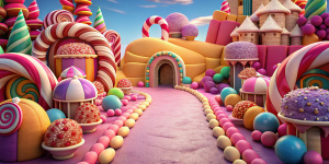 candy land gamble style background, 2d style, background